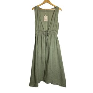 Francesca‎ Bettini Linen Open Cover Up Vest Cardigan Italy Crotchet Lace Boho